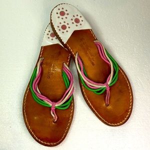 GV G VanOsdol by Stephen Bonanno sandals size 7 pink, green and white